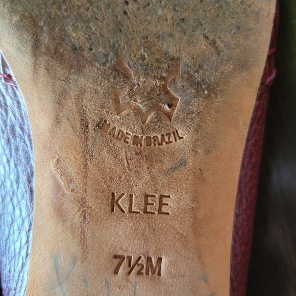 BRIGHTON Klee Made in Brazil Leather Slip on Loafer Chain Buckle Silver 7.5N - Picture 7 of 7